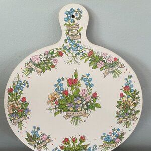 Clover Leaf Chopping Cutting Board Melamine Wall Hanging England Flowers Floral